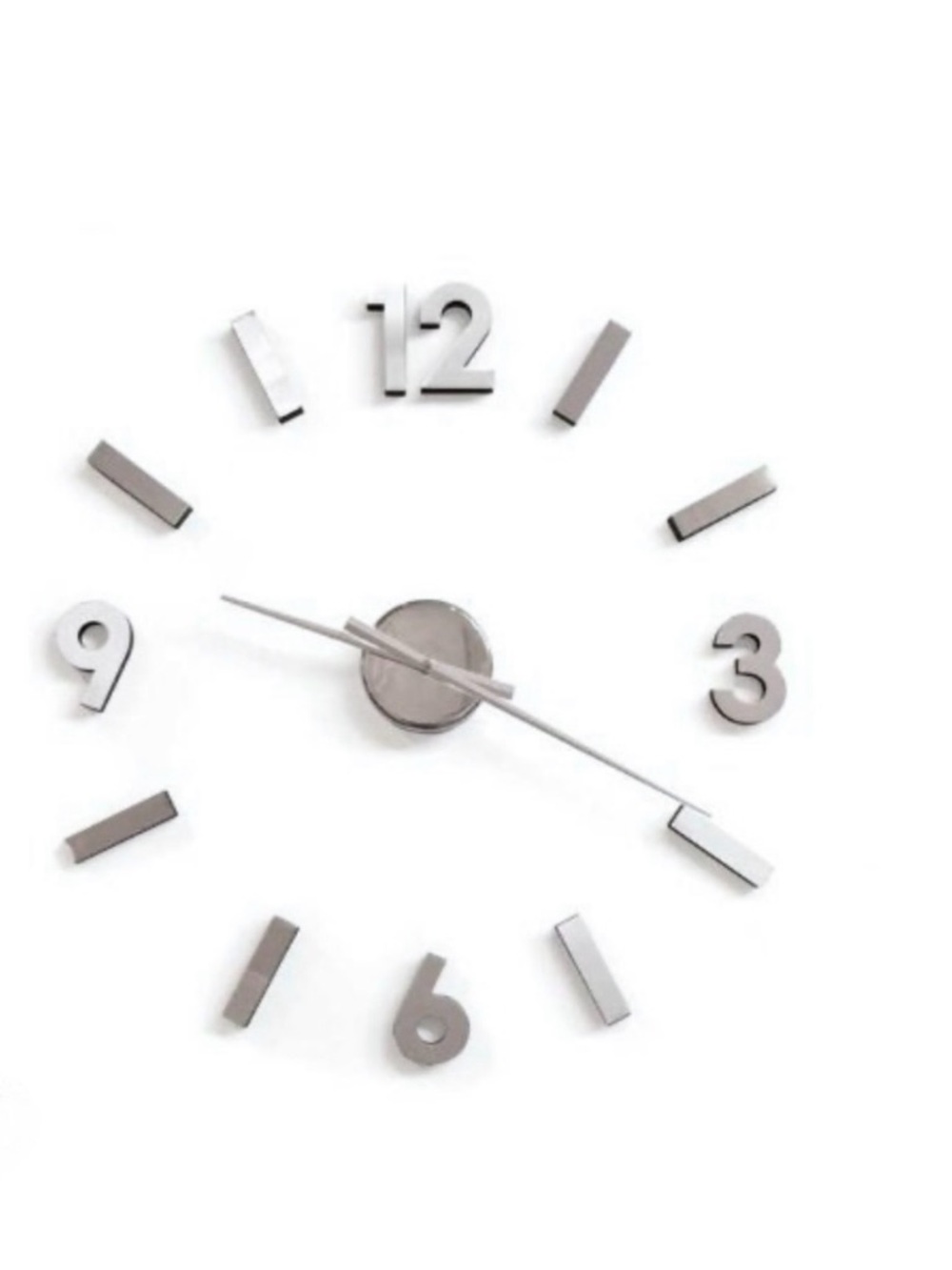 Torre & Tagus Versa DIY Adhesive  large silver tone black Wall Clock